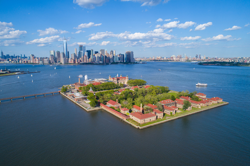 Ellis Island aerial photo 2023