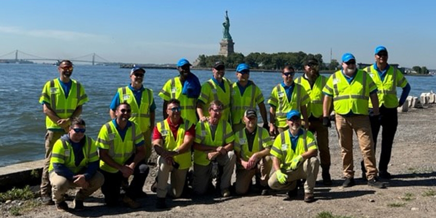 BrightView Landscapes Donates their Time and Services to Help Clean up the South Side of Ellis Island